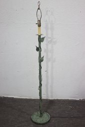 Vintage Metal Vine Leaf Floor Lamp  Rustic Botanical Design
