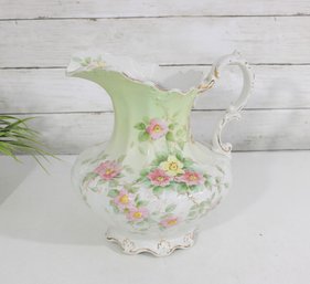 Vintage John Maddock Cabbage Rose Milk Pitcher 10' Floral China England AS-IS