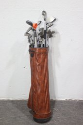 Vintage Golf Club Set With Leather Bag  Mixed Brands & Styles