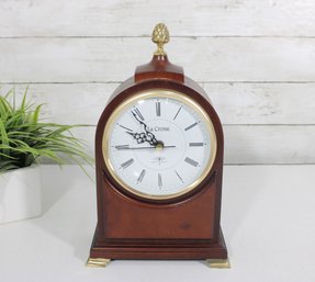 River City Radio Controlled Mantel Clock Wood Case Quartz 12' Untested