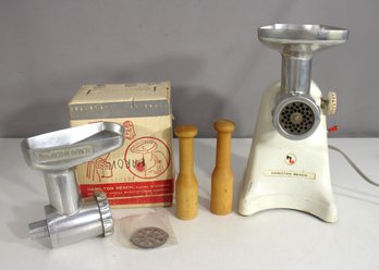 Vintage Hamilton Beach Electric Meat Grinder  Model 40 With Attachments (Untested)