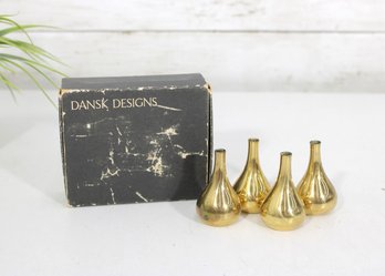Jens H. Quistgaard For Dansk Brass Candle Holders  Set Of 4  2.5'  Original Box
