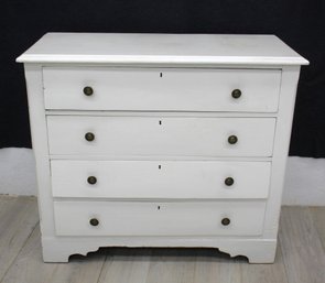Vintage White Painted Chest Of Drawers
