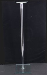 Modern Clear Glass Tall Pedestal Candle Holder / Display Stand – 29.5" H
