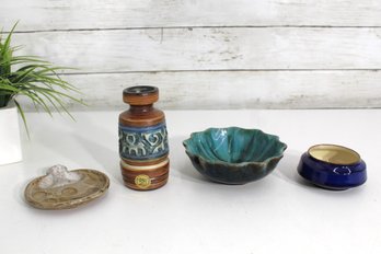 Assorted Lot Of Studio Pottery & Art Ceramics  4 Pieces, Mid-Century & Studio Signed