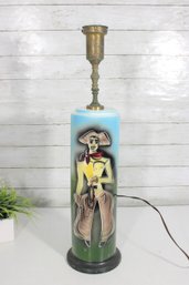 Signed Sascha Brastoff Figural Table Lamp  Hand Painted Mid-Century Modern  26'  Needs Rewiring