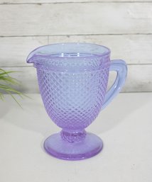 8'h Vista Alegre Bicos Portugal Diamond Footed Amethyst Glass 1L Pitcher