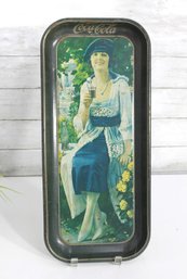 Vintage Coca-Cola Tin Serving Tray  1920s Style Lady With Bottle Design, 19' X 8.5'