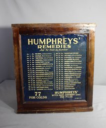 Antique Humphreys Remedies Advertising Country Drug Store Pharmacy Display Cabinet