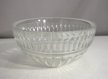 Vintage 11 Cut Glass Crystal Serving Bowl  Elegant Ribbed Design (6H)
