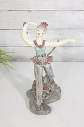 Vintage Hedi Schoop Dancing Lady Spill Vase  Hollywood California Pottery  10'  Ring Broken
