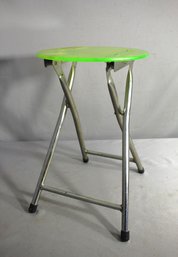 Vintage Folding Stand With Green Acrylic Top