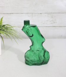 Vintage Avon Rainbow Trout Fish Decanter  Green Glass Cologne/Perfume Bottle