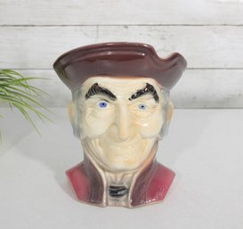 Vintage Royal Copley Old Colonial Man Toby Head Wall Pocket Vase  8'  Figural Planter
