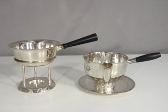 Vintage Silver-Plated Fondue & Sauce Warmer Set  Elegant Serving Pieces