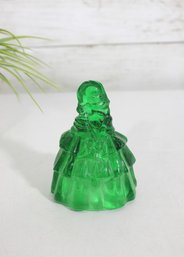 Boyd Crystal Art Glass Louise Doll Bell  Emerald Green  4' Tall