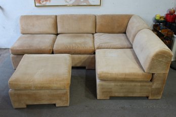Suite 2-Vintage Sectional Sofa With Ottoman - Needs Cleaning