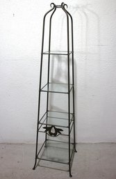 Vintage Wrought Iron & Glass Etagere Shelf  72' H X 16' W X 16' D  Elegant Display
