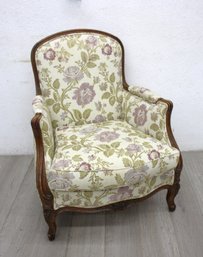 Elegant Upholstered Floral Armchair By Furniture Masters