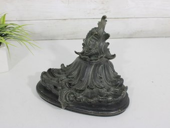 Antique Art Nouveau Metal Figural Base / Lamp Base  Ornate Floral Design  7' X 10' W