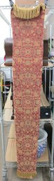 Vintage Decorative Textile Table Runner W/ Fringe  Floral Tapestry Style  72' X 12'