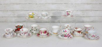 Mixed Lot Vintage Bone China Teacups & Saucers  Royal Albert, Paragon, Royal Vale & More  Floral Patterns