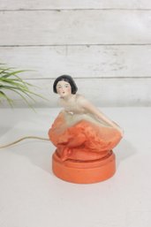 Antique 1920s Fulper Porcelain Perfume Lamp  Art Deco Lady Figural  6'  Not Working