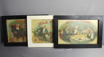 Set Of Vintage Framed Tobacco Advertisement Prints