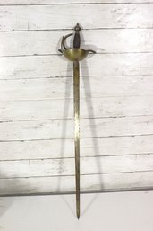 Antique Style Decorative Rapier / Foil Sword  Brass Guard & Wire Grip  29 Long