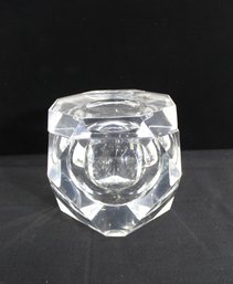 Vintage Mid-Century Modern Faceted Lucite Ice Bucket  Clear Geometric Design  8' Tall