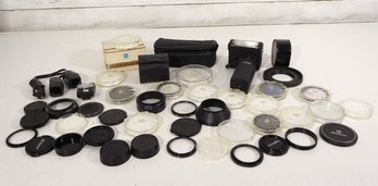 Large Assorted Camera Lens Filters, Lens Caps, Covers & Photography Accessories Lot