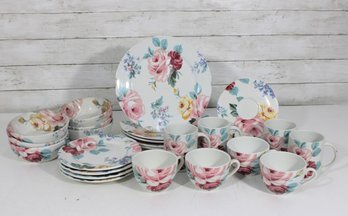 Ralph Lauren Floral Dinnerware Set Plates Cups Bowls Mugs Pink Rose Pattern
