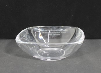 Tiffany & Co. Lead Crystal Bowl 10' Diameter Signed Germany Engraved Retirement Gift