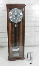 Kieninger Wall Regulator Clock W/ Pendulum & Weights  Moon Phase  25.5' Tall