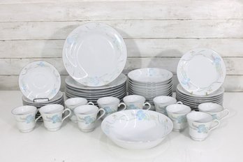 Partial Set Pearl Fine China Lily Pattern  Floral Dinnerware Lot Plates Cups Bowls