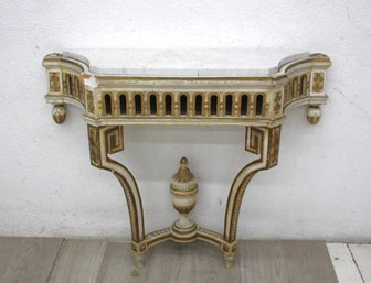 Antique Marble-Top Console Table - Needs Repair