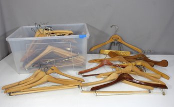 Lot Of  Assorted Wooden Suit & Garment Hangers  Vintage & Modern