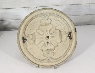 Antique Metal Ceiling Medallion  Architectural Salvage  12' Round  Original Paint & Patina