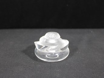 Lalique France Baptiste Crystal Perfume Bottle Frosted & Clear 3.5' Signed