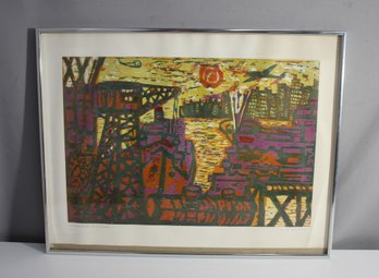 Signed Max Kahn Print 'City Of The Big Shoulders'