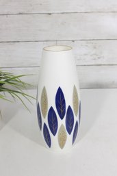 Vintage Noritake Bone China Vase  Blue & Gold Leaf Design  Nippon Toki Kaisha Japan  8.5'