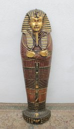 Design Toscano King Tut Sarcophagus Wall Frieze Sculpture  Egyptian Polyresin Decor, 47' Tall