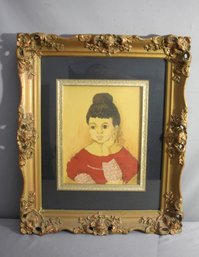 Beautiful Ornate Frame With A Vintage Print