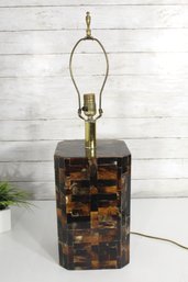 Springer Style Vintage Tessellated Horn Table Lamp  Made In Colombia  27'H