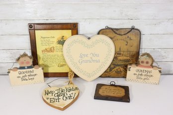 Country & Primitive Wooden Sign Lot  Grandma & Grandpa Sayings  Rustic Home Dcor