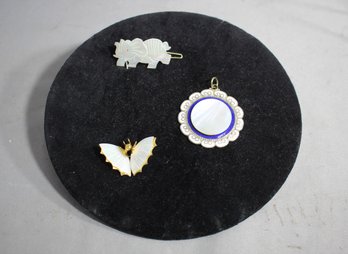 #32--Trio Of Vintage Mother Of Pearl Pins