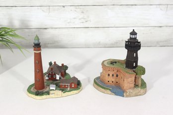 Miniature Lighthouse Village Figurine Set  Coastal Scene Display  6 Tall