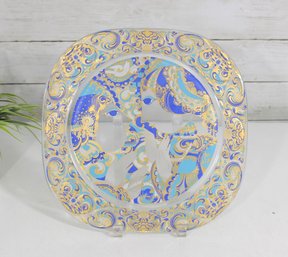 #7-Rosenthal Bjorn Wiinblad 1977 Annunciation Christmas Plate Glass Germany 11.25'