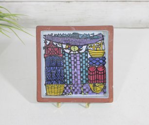 Stig Lindberg Gustavsberg Carnival Tile Sweden 1951-B Mid Century 6'