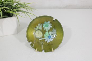 Vintage Sascha Brastoff Enamel Ashtray  Floral Design On Copper  Mid-Century Modern  5
